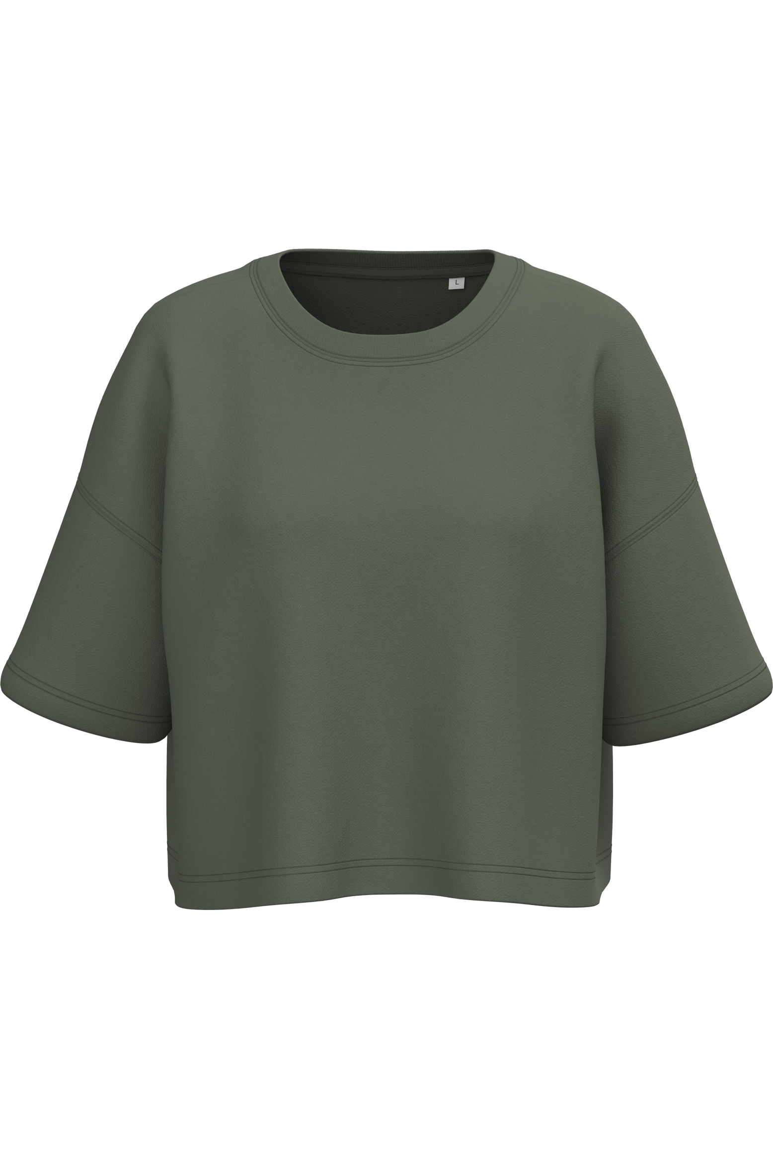 Miniature 5 pour Sweat-shirt crop à manches courtes col rond femme