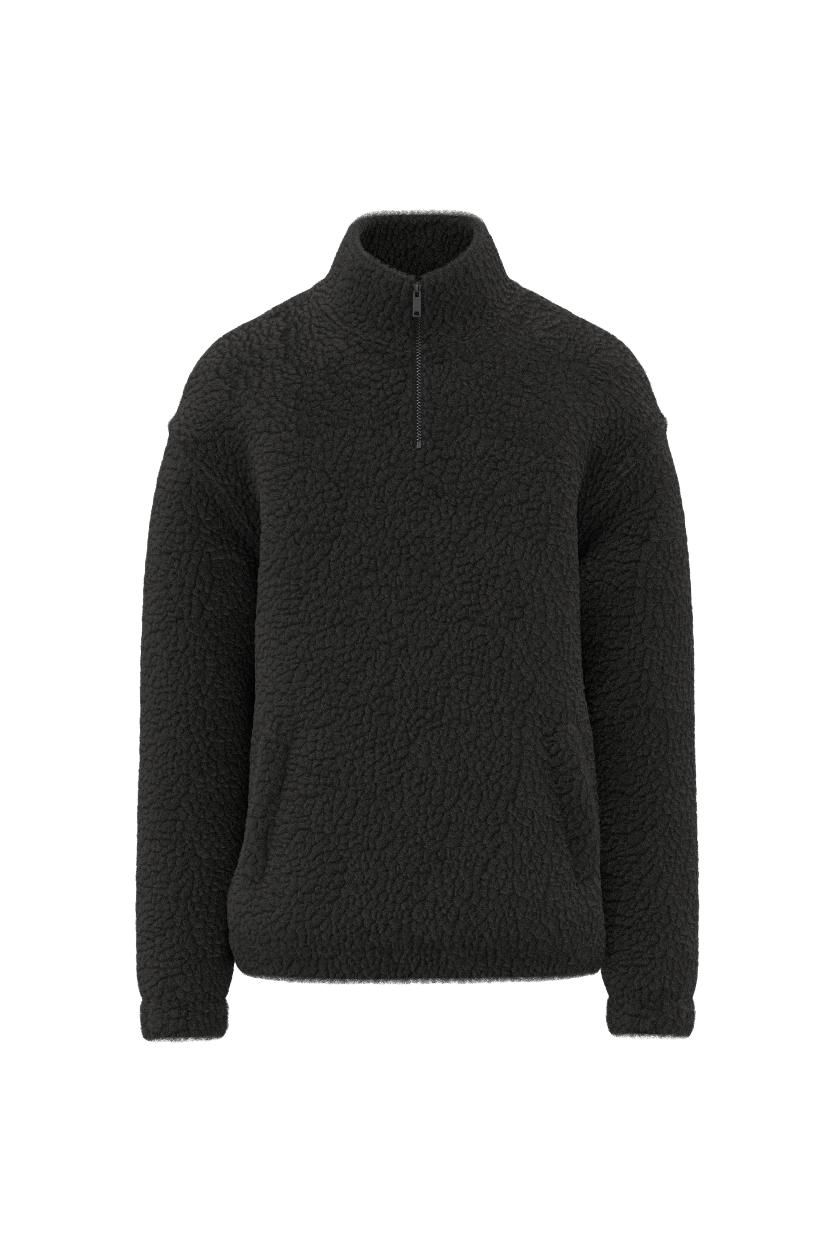 Miniature 1 pour Sweat-shirt 1/4 zip à épaules tombantes en sherpa unisexe