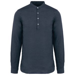 Visuel Chemise à col Mao délavée  en lin homme