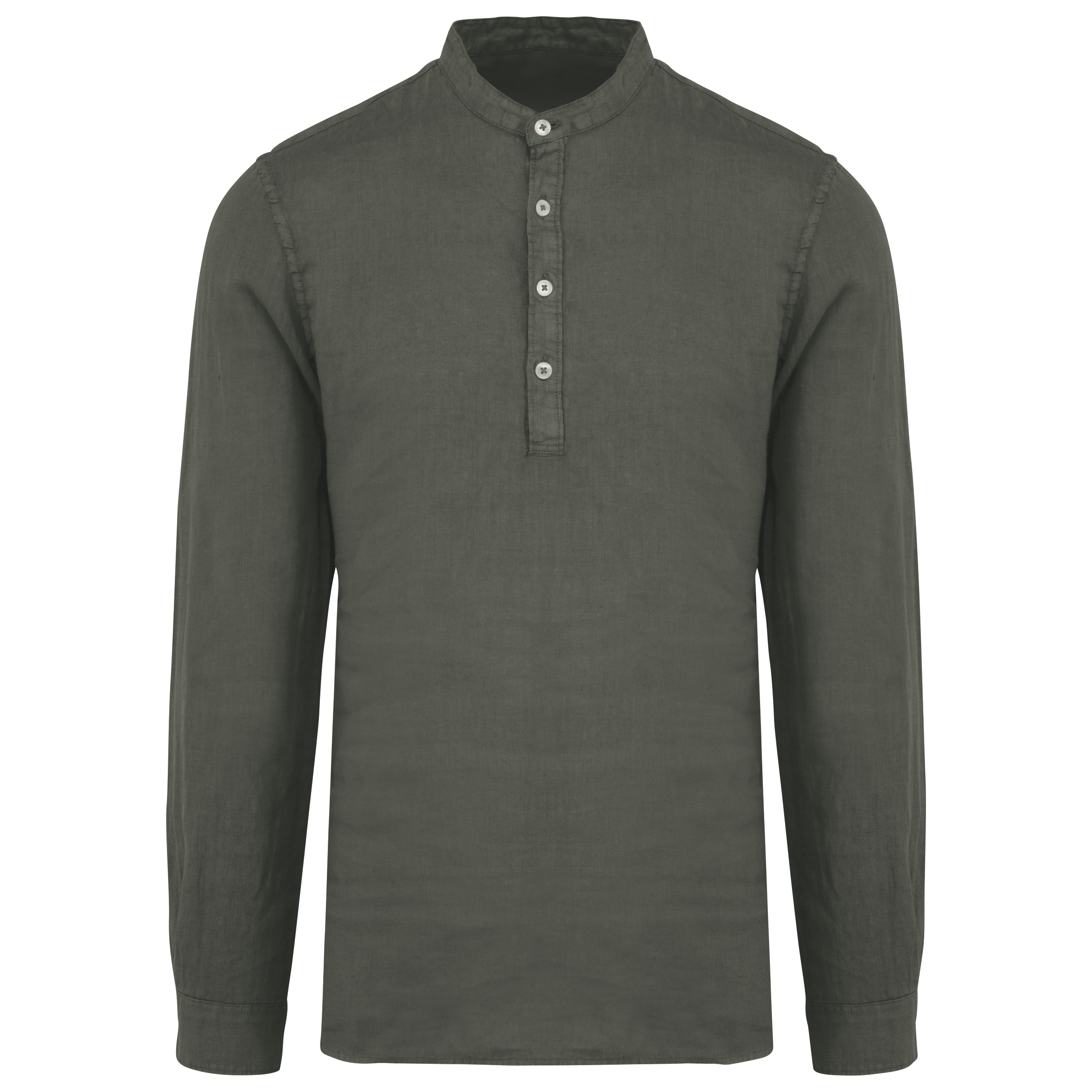 Miniature 2 pour Chemise à col Mao délavée  en lin homme