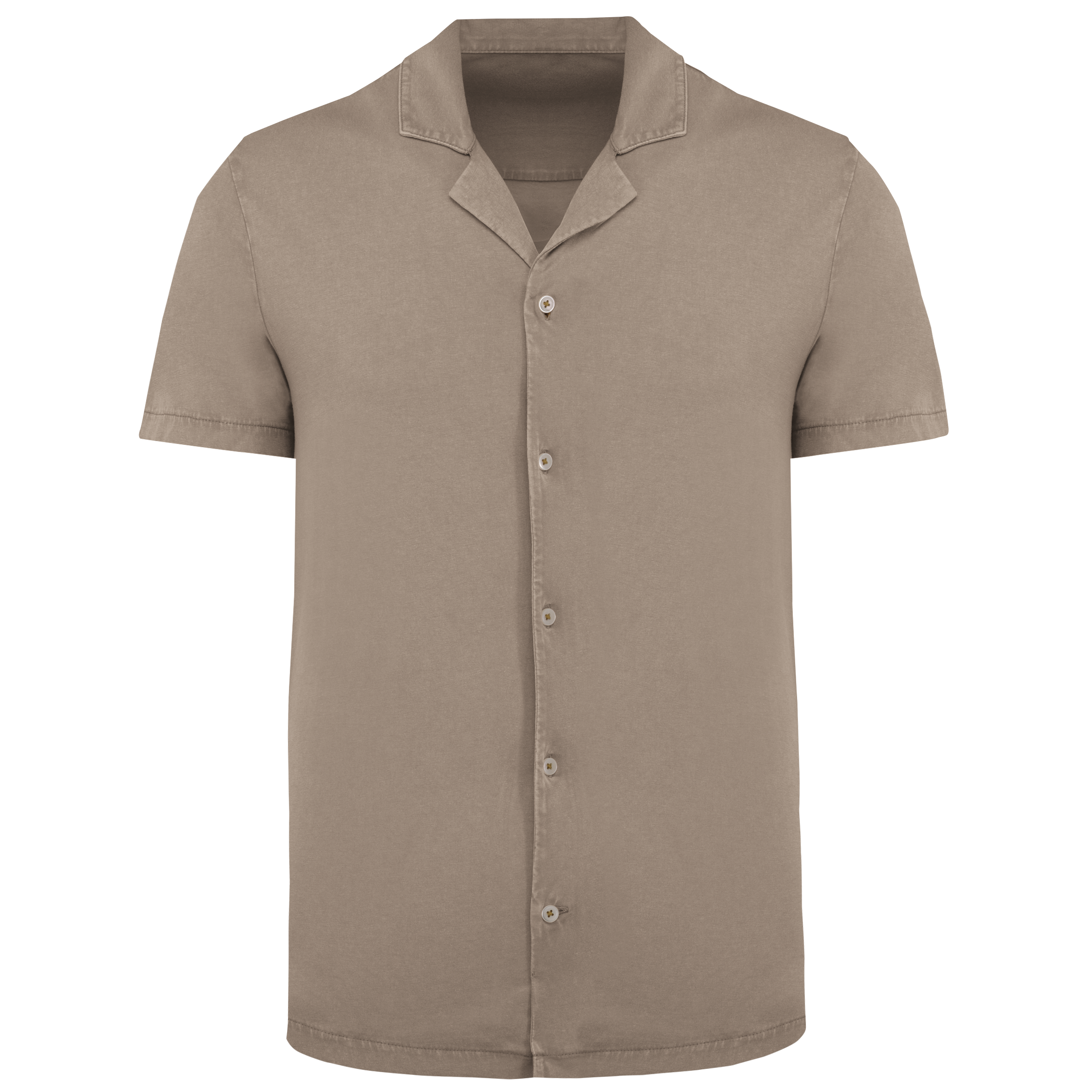Miniature 1 pour Chemise écoresponsable à col bowling délavée en jersey manches courtes homme