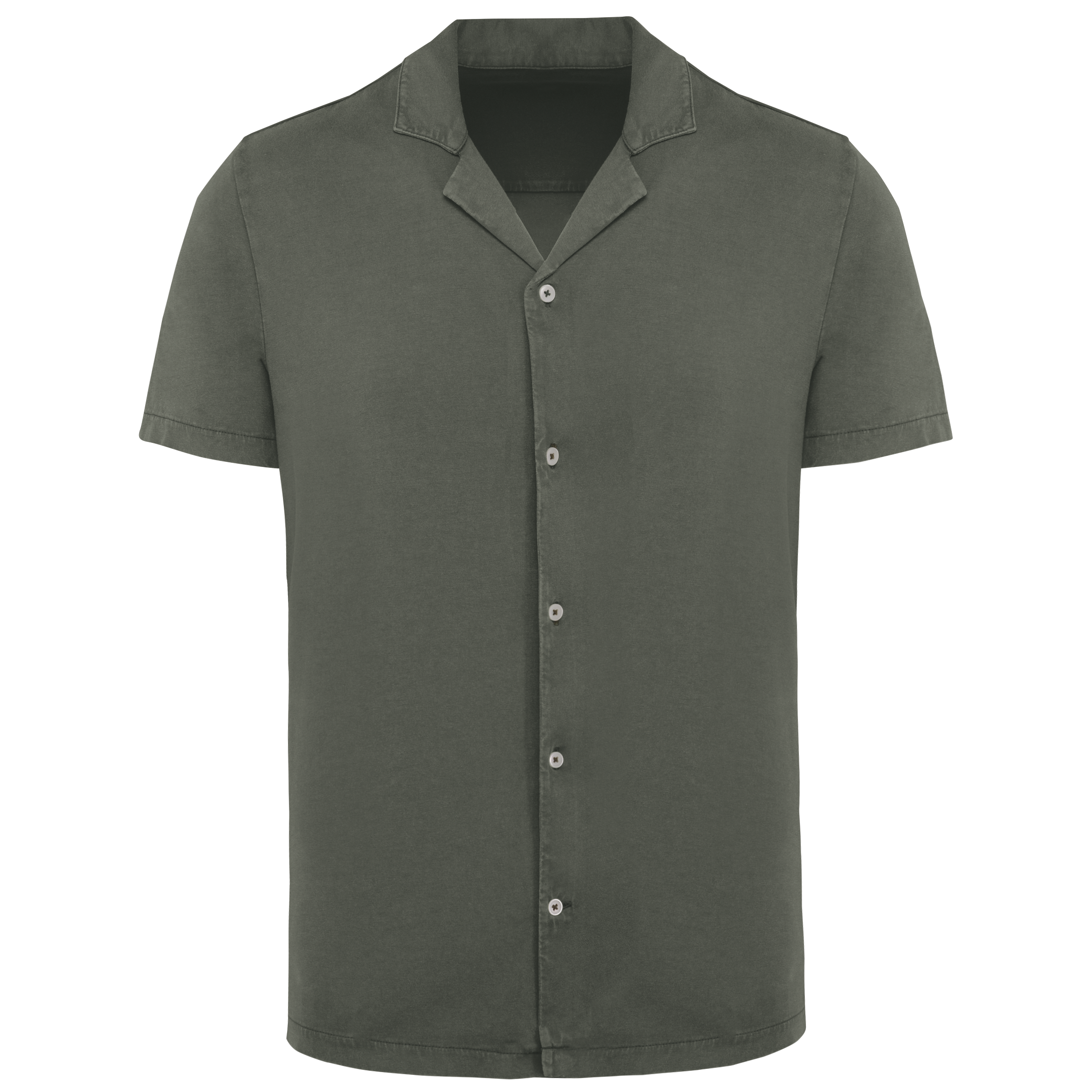 Miniature 2 pour Chemise écoresponsable à col bowling délavée en jersey manches courtes homme