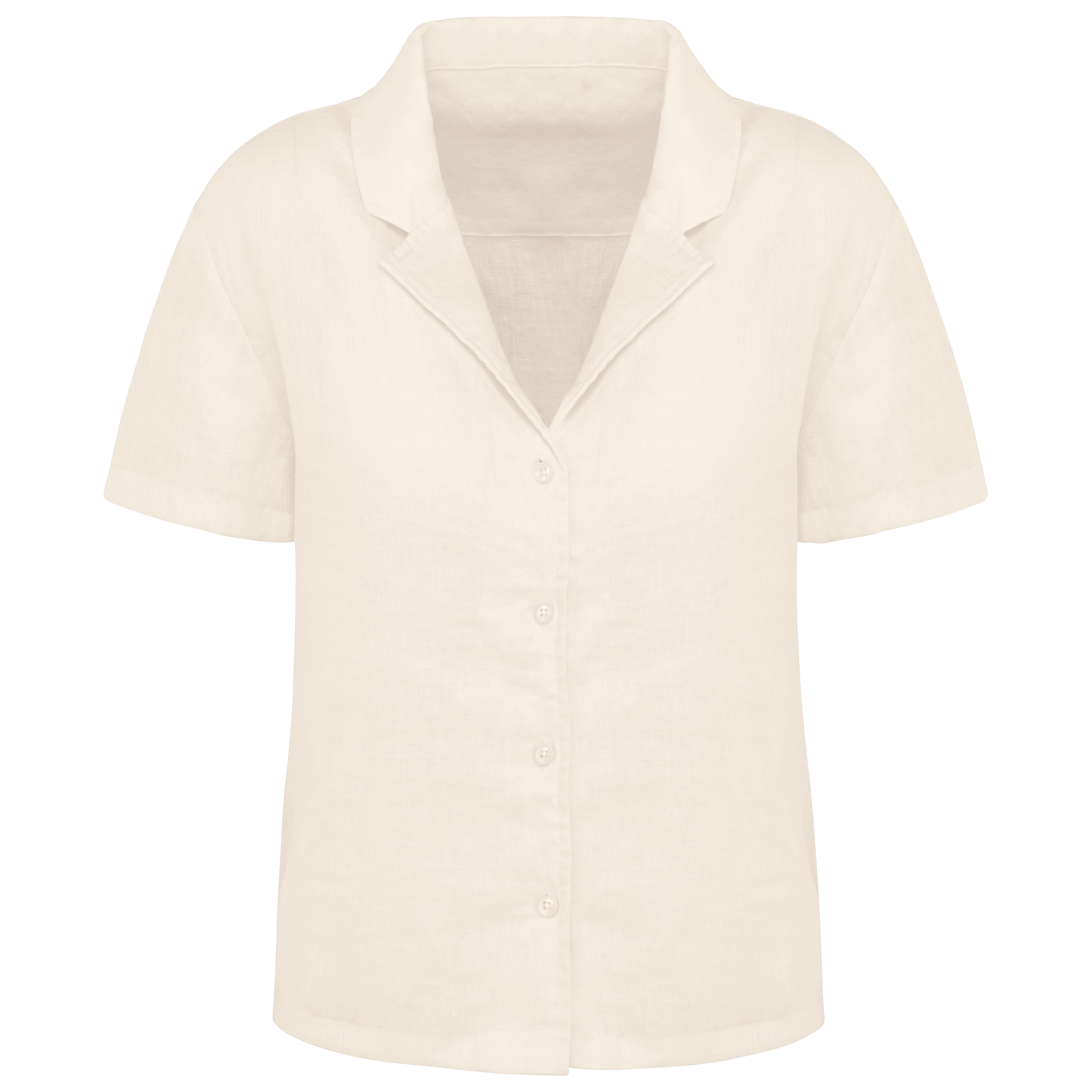 Miniature 1 pour Chemise à col bowling manches courtes en lin femme