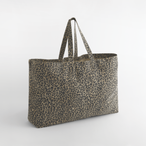 Visuel Sac cabas oversize en toile  imprimé léopard