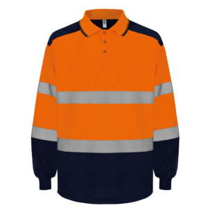 Visuel Polo bicolore manches longues haute visibilité