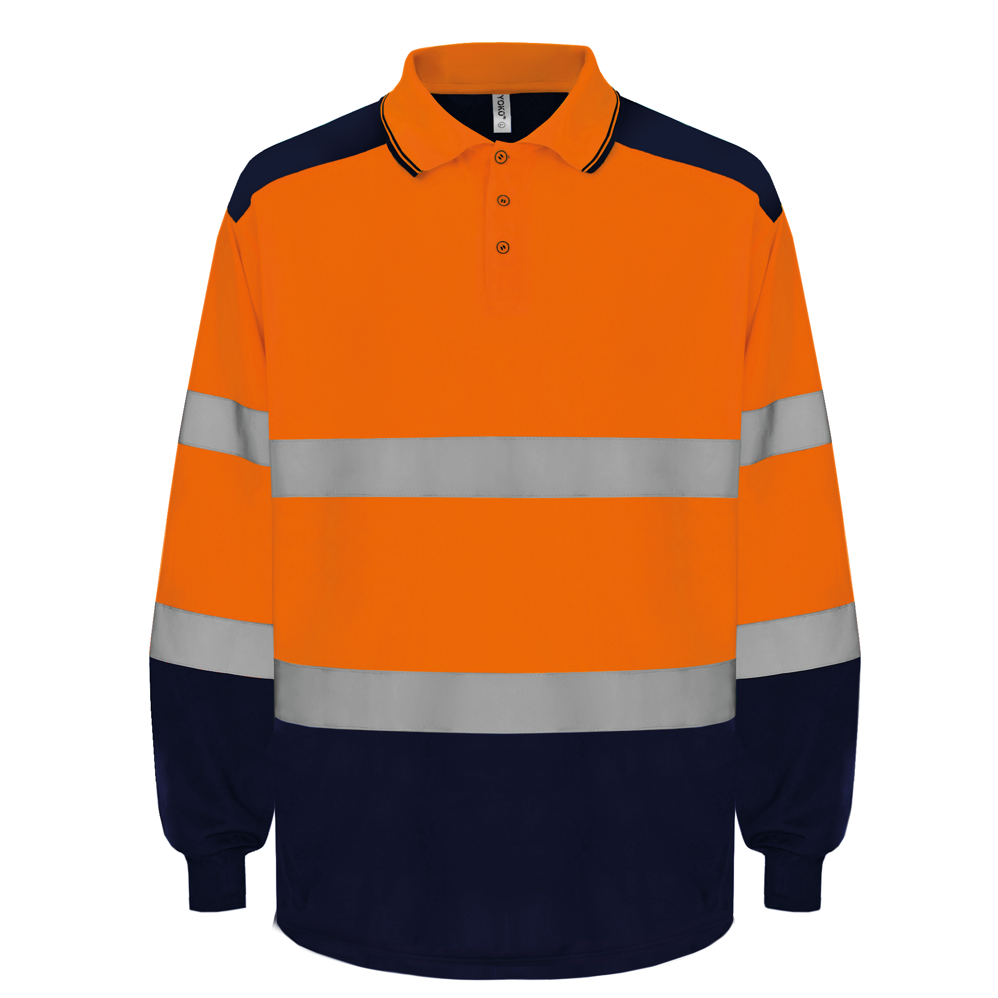Miniature 1 pour Polo bicolore manches longues haute visibilité
