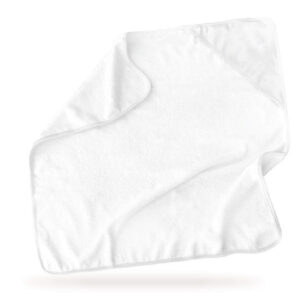 Visuel SERVIETTE À CAPUCHE BLANCHE POUR BÉBÉ POUR IMPRESSION PAR SUBLIMATION