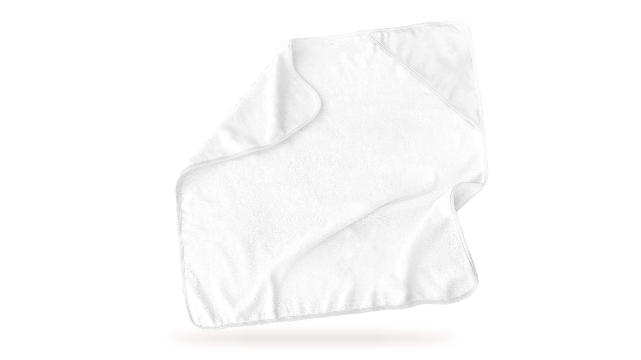Miniature 1 pour SERVIETTE À CAPUCHE BLANCHE POUR BÉBÉ POUR IMPRESSION PAR SUBLIMATION