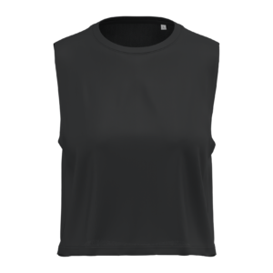 Visuel T-shirt crop sans manches femme